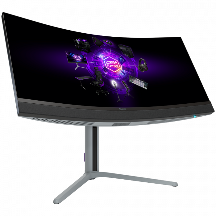 LORGAR 34MP1, UWQHD MiniLED Gaming Monitor Pro, 34'' (3440*1440) VA curve monitor, black/milky grey [10]