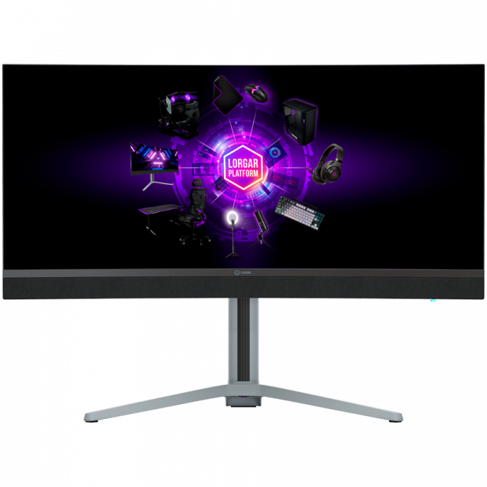 LORGAR 34MP1, UWQHD MiniLED Gaming Monitor Pro, 34'' (3440*1440) VA curve monitor, black/milky grey [2]