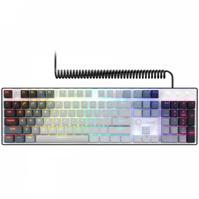 LORGAR Azar 514, Wired mechanical gaming keyboard, RGB backlight, 1680000 colour variations, 18 modes, keys number: 104, 50M clicks, linear dream switches, spring cable up to 3.4m, ABS plastic+metal,  [2]