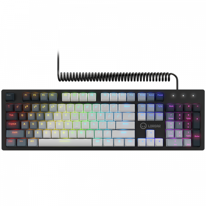 LORGAR Azar 514, Wired mechanical gaming keyboard, RGB backlight, 1680000 colour variations, 18 modes, keys number: 104, 50M clicks, linear dream switches, spring cable up to 3.4m, ABS plastic+metal,  [1]