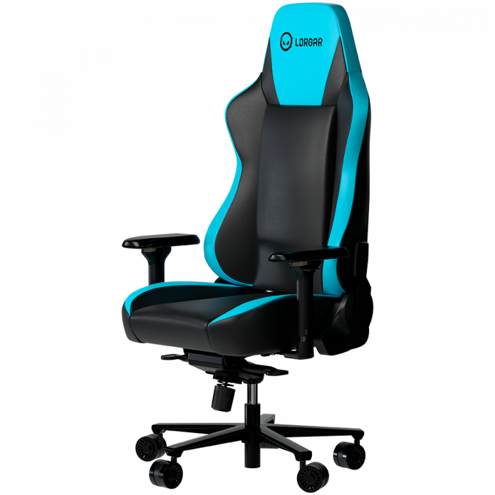 LORGAR Base 311, Gaming chair, PU eco-leather, 1.8 mm metal frame, multiblock mechanism, 4D armrests, 5 Star aluminium base, Class-4 gas lift, 75mm PU casters, Black + blue [2]