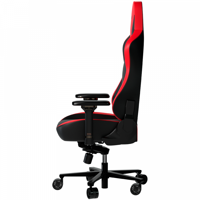 LORGAR Base 311, Gaming chair, PU eco-leather, 1.8 mm metal frame, multiblock mechanism, 4D armrests, 5 Star aluminium base, Class-4 gas lift, 75mm PU casters, Black + red [5]