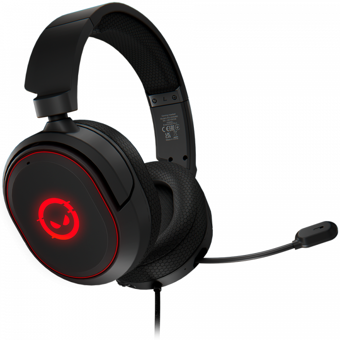 LORGAR Kaya 460, USB Gaming headset with microphone, CM108B, RGB backlight, Plug&Play, USB-A connection cable 2m, fabric ear pads, size: 192*184.7*88mm, 0.329kg, black [1]
