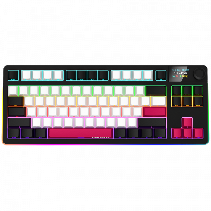 LORGAR KBP70TKLW, Wireless TKL Mechanical Gaming Keyboard Pro, Black/red, EN layout [1]