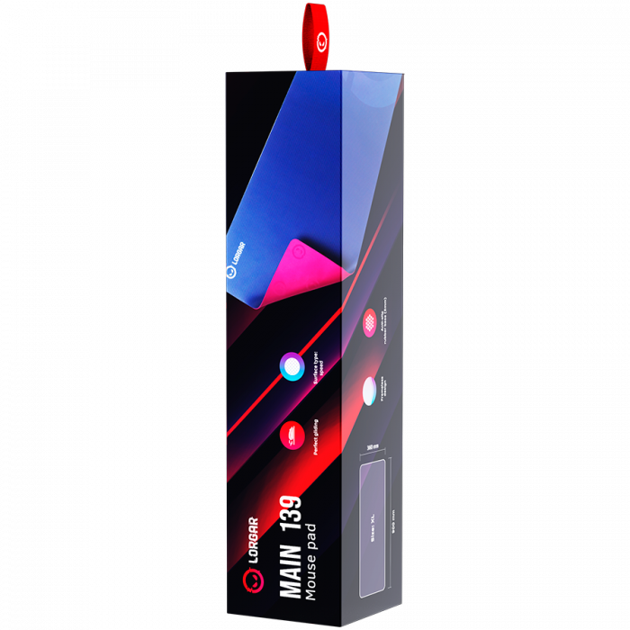 Lorgar Main 139, Gaming mouse pad, High-speed surface, Purple anti-slip rubber base, size: 900mm x 360mm x 3mm, weight 0.6kg [7]