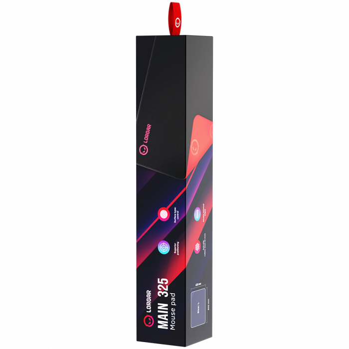 Lorgar Main 325, Gaming mouse pad, Precise control surface, Red anti-slip rubber base, size: 500mm x 420mm x 3mm, weight 0.4kg [8]