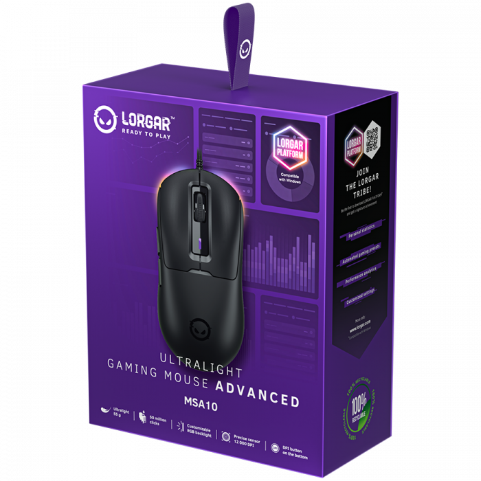 LORGAR MSA10, Ultralight Wired Gaming Mouse Advanced, black [8]