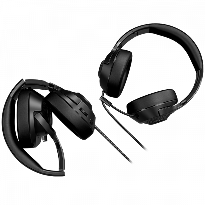 LORGAR Noah 101, Gaming headset with microphone, 3.5mm jack connection, cable length 2m, foldable design, PU leather ear pads, size: 185*195*80mm, 0.245kg, black [6]