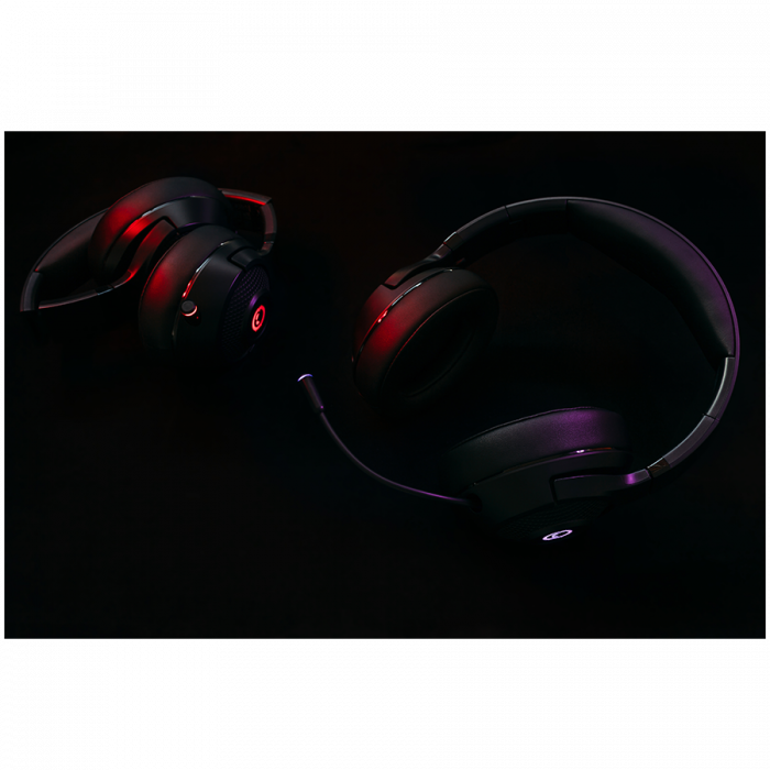 LORGAR Noah 701, gaming headset with microphone, 2.4GHz USB dongle + BT 5.1 Realtek 8763, battery 1000mAh, type-C charging cable 0.8m, audio cable 1.5m, size:195*185*80mm, 0.28kg. Black [7]