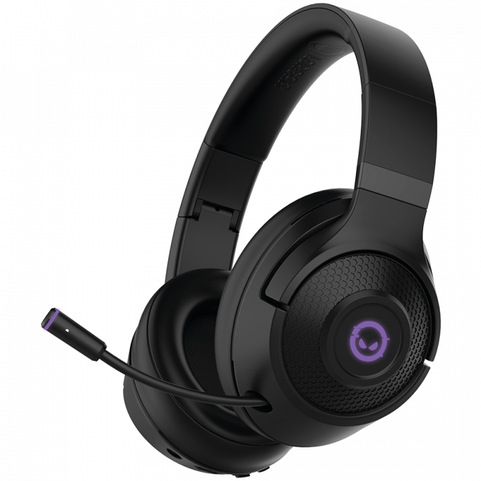 LORGAR Noah 701, gaming headset with microphone, 2.4GHz USB dongle + BT 5.1 Realtek 8763, battery 1000mAh, type-C charging cable 0.8m, audio cable 1.5m, size:195*185*80mm, 0.28kg. Black [2]