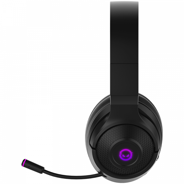 LORGAR Noah 701, gaming headset with microphone, 2.4GHz USB dongle + BT 5.1 Realtek 8763, battery 1000mAh, type-C charging cable 0.8m, audio cable 1.5m, size:195*185*80mm, 0.28kg. Black [3]