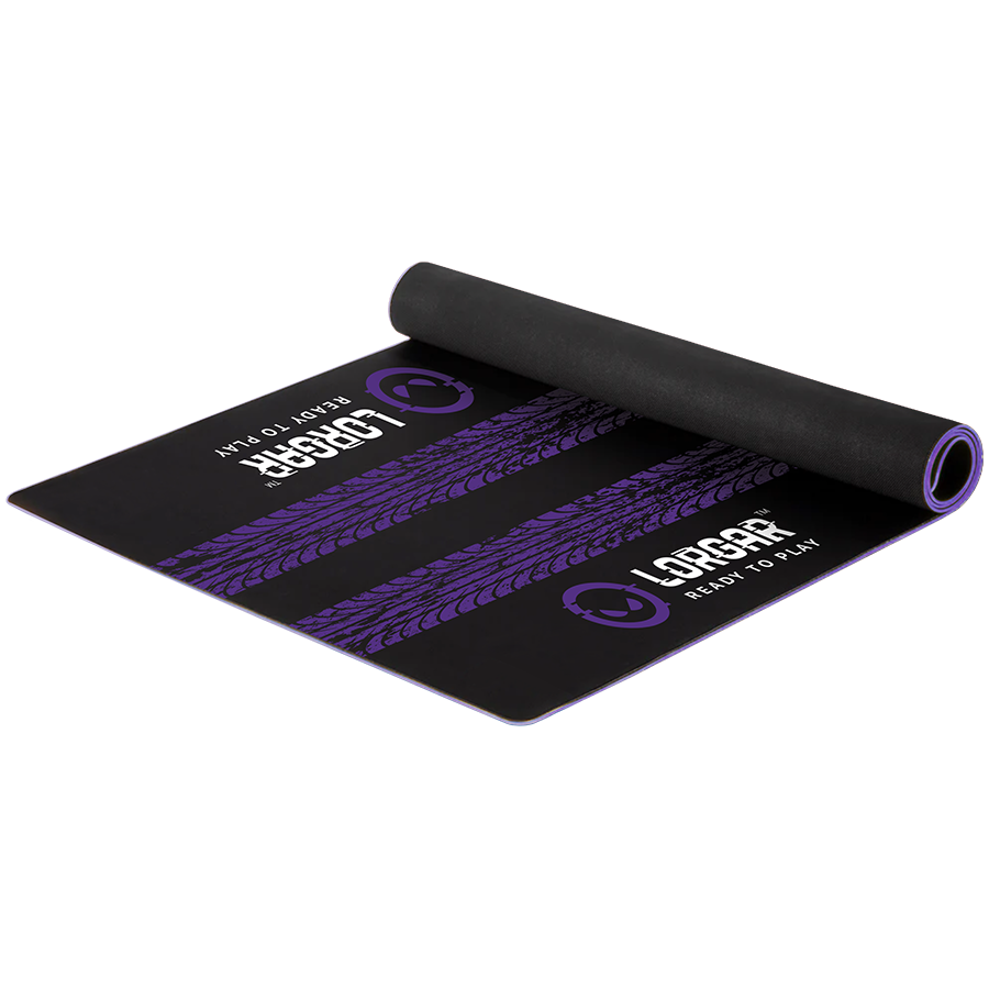 LORGAR RX1FM, Sim Racing Floor Mat Advanced, Stitched edge, 1,700X700X3 mm, Black/purple [3]