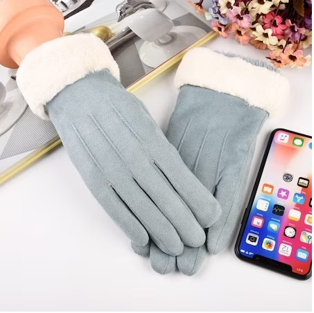 Manusi Touchscreen, Cu Blana, Winter Gloves, Albastru [2]