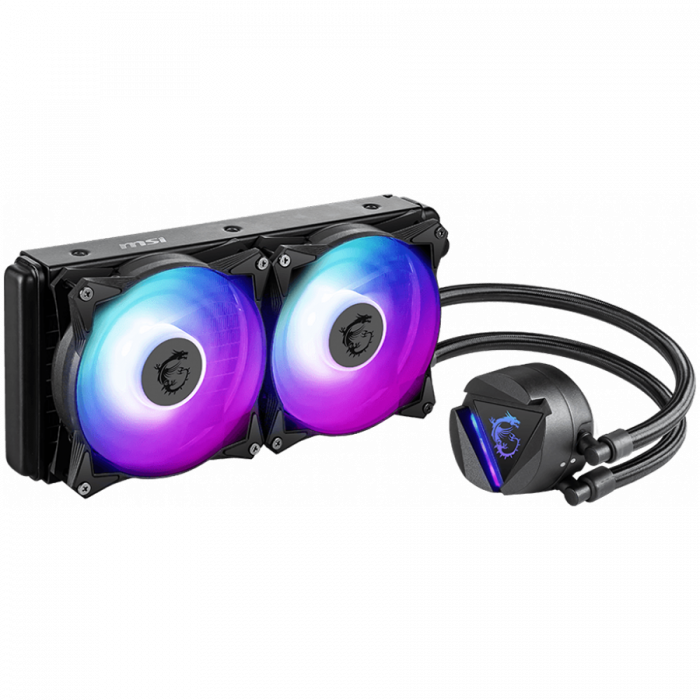 MSI MAG CORELIQUID 240R V2 Liquid Cooler, 2x 120mm ARGB 2000rpm PWM Fans, ARGB Block, Radiator Pump Design, Rotatable Blockhead, Intel LGA 115x/1200/1700/1366/2011/2066, AMD AM5/AM4/FM2+/FM2/FM1/AM3+/ [2]