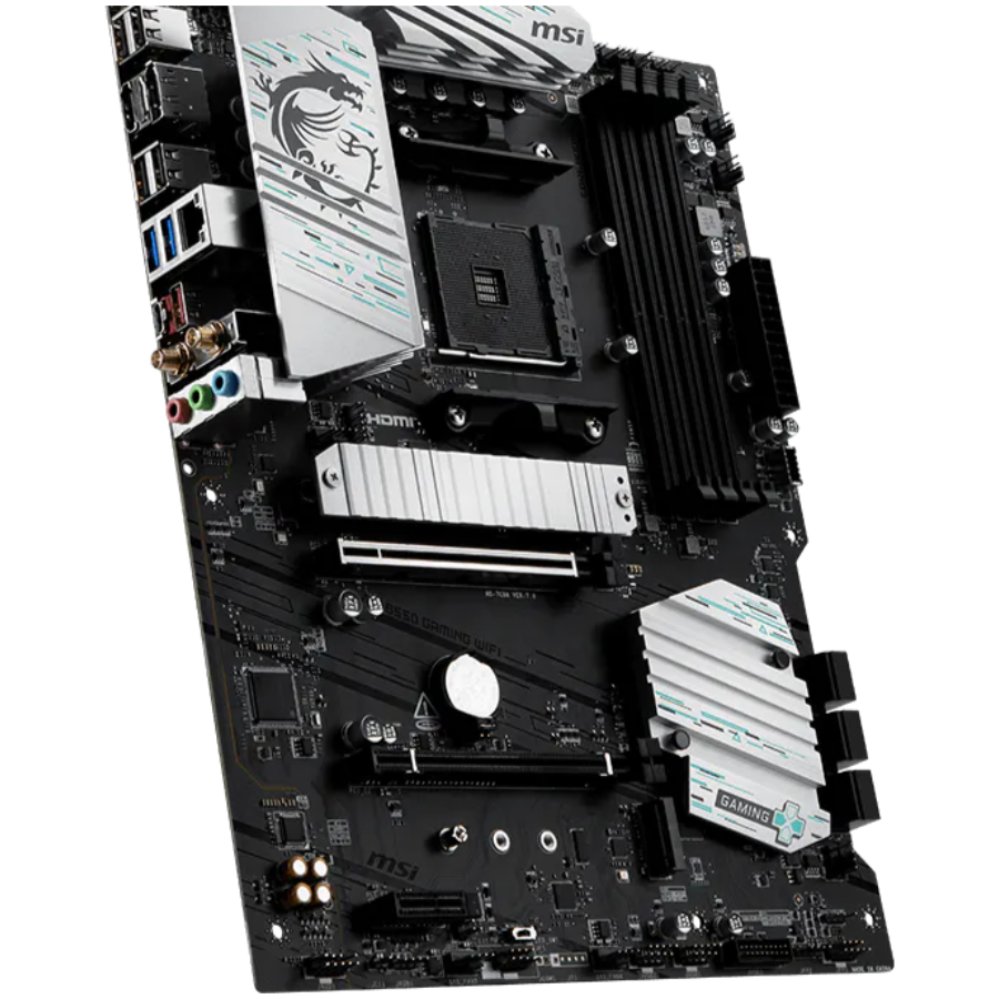 MSI Mainboard Desktop B550 GAMING WIFI (AM4, 4xDDR4, 1xHDMI, 1xDP, 2xPCI-E x16 slot, 1xPCI-E x1 slot, 2xM.2, 6xSATA 6G, GLAN, Wi-Fi 5 Solution, BT 5.0) ATX [3]