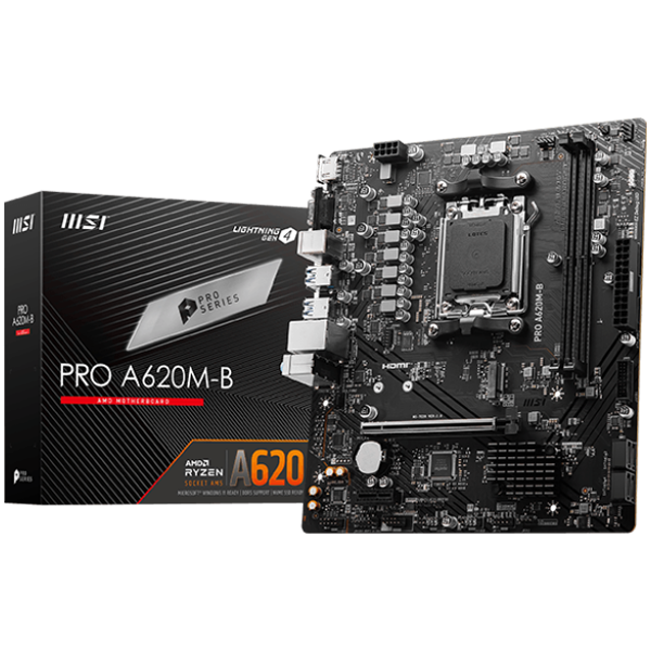 MSI MB Sc AM5 PRO A620M-B, AMD A620, 2xDDR5, 1xHDMI, 1xVGA, mATX [1]