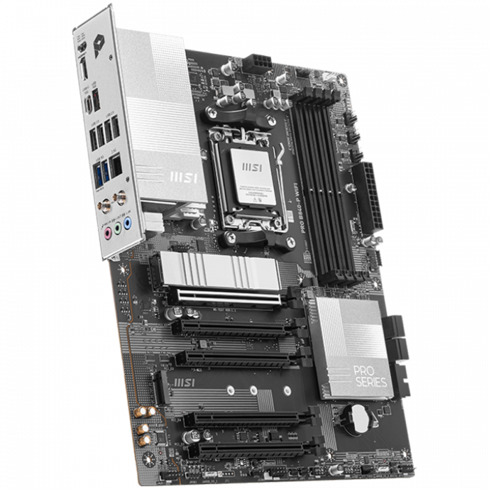 MSI PRO B840-P WIFI, ATX, Socket AM5, 4x DDR5 Dual Channel DDR5 up to 8000(OC)MHz, 5x PCIe x16 slot, 2x M.2 slot, 4x USB 2.0, 2x USB 5Gbps, 1x USB 10Gbps, 1x USB 10Gbps Type-C, HDMI, 7.1 HD Audio, 2.5 [2]
