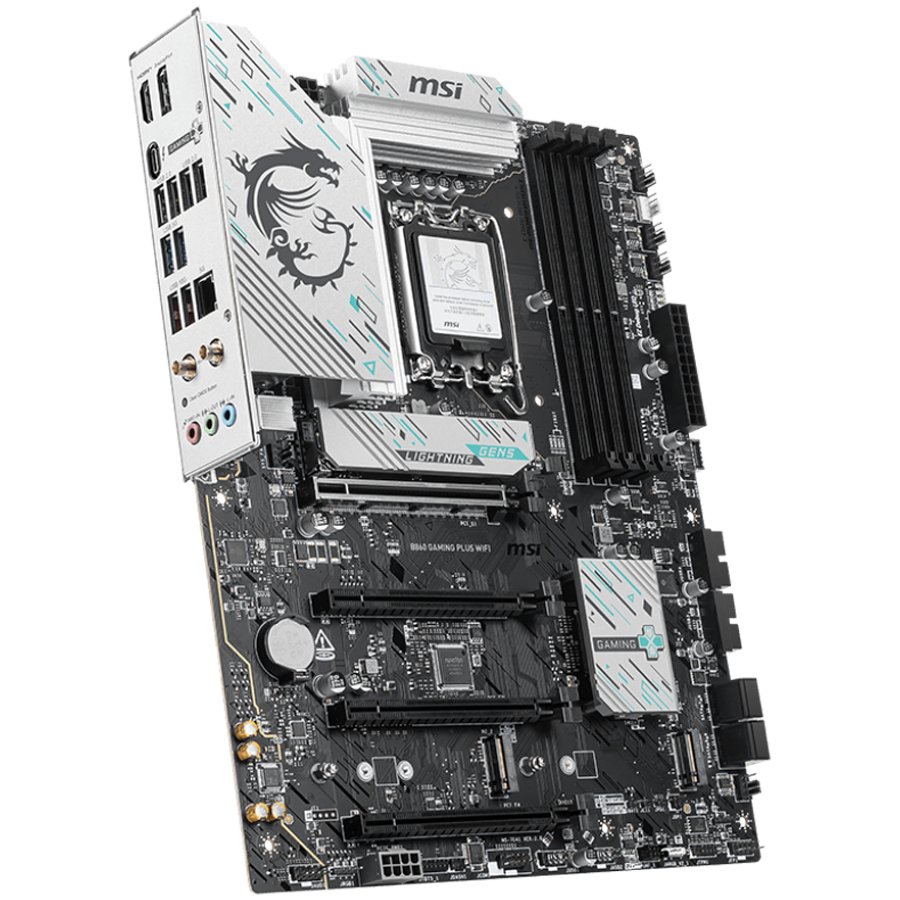 MSI PRO B860 GAMING PLUS WIFI, ATX, LGA 1851, 4x DDR5 Dual Channel DDR5 up to 8600(OC)MHz, 4x PCIe x16 slot, 3x M.2 slot, 4x USB 2.0, 2x USB 5Gbps, 2x USB 10Gbps, 1x USB 40Gbps Type-C, HDMI, DP, 7.1 H [2]