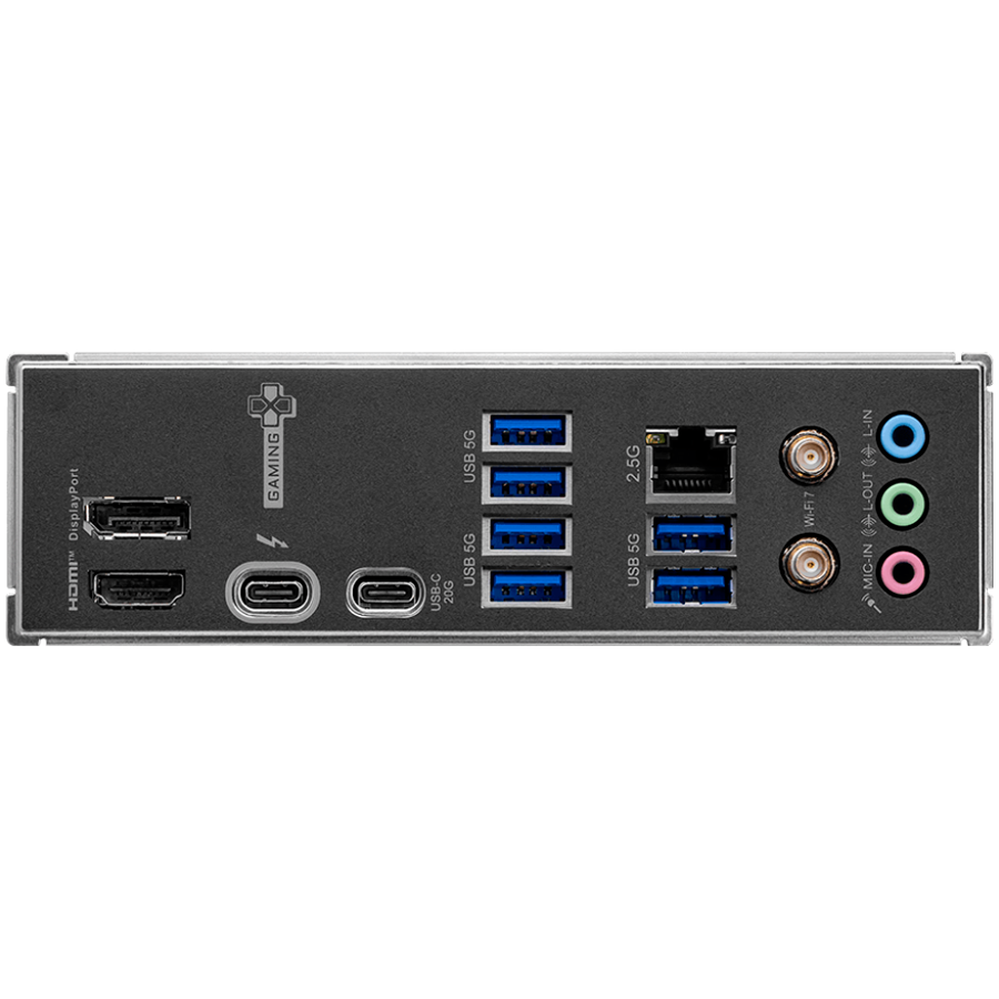 MSI Z890 GAMING WIFI, LGA 1851, Dual Channel DDR5 up to 8800(OC)MHz, 4x PCIe x16 slots, 3x M.2 slots, 6x USB 5Gbps A, 1x USB 20Gbps Type-C, 1x HDMI, 1x Type-C DP, 1x DP, 2.5Gbps LAN, Wi-Fi 7, 7.1 Audi [5]