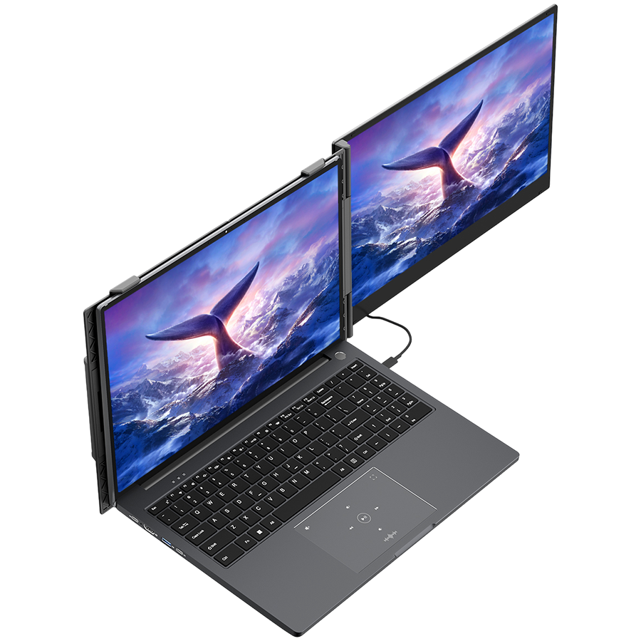 Portable monitor Blackview SCM6 Single Screen 14inch 1920x1080 16:9 LCD 60Hz IPS 178 USB-C 3.1x3 for 13-17.3 inch laptops 332x207x15.6mm Grey Black [3]