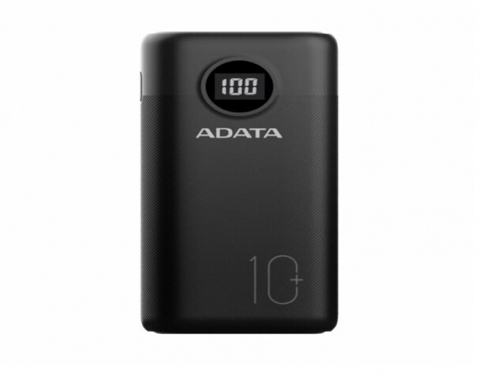 POWER BANK ADATA 10000mAh, Quick Charge 3.0 + PD 22.5W, 2 x USB & 1 x USB-C, digital display pt. status baterie, P10000QCD 10.000 mAh, total 3A, black [1]