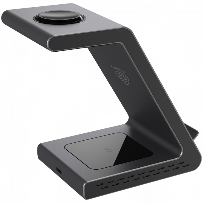 Prestigio ReVolt A9, 3-in-1 wireless charging station for Samsung smartphone, Galaxy Watch, Galaxy Buds and other Android devices, wireless output for phone 7.5W/10W, wireless output for earphones 5W, [5]