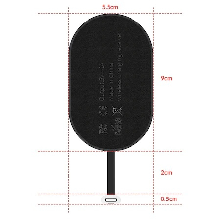 Receptor de incarcare wireless Baseus, tip lightning, Microfibra, Negru (WXTE-A01) [2]