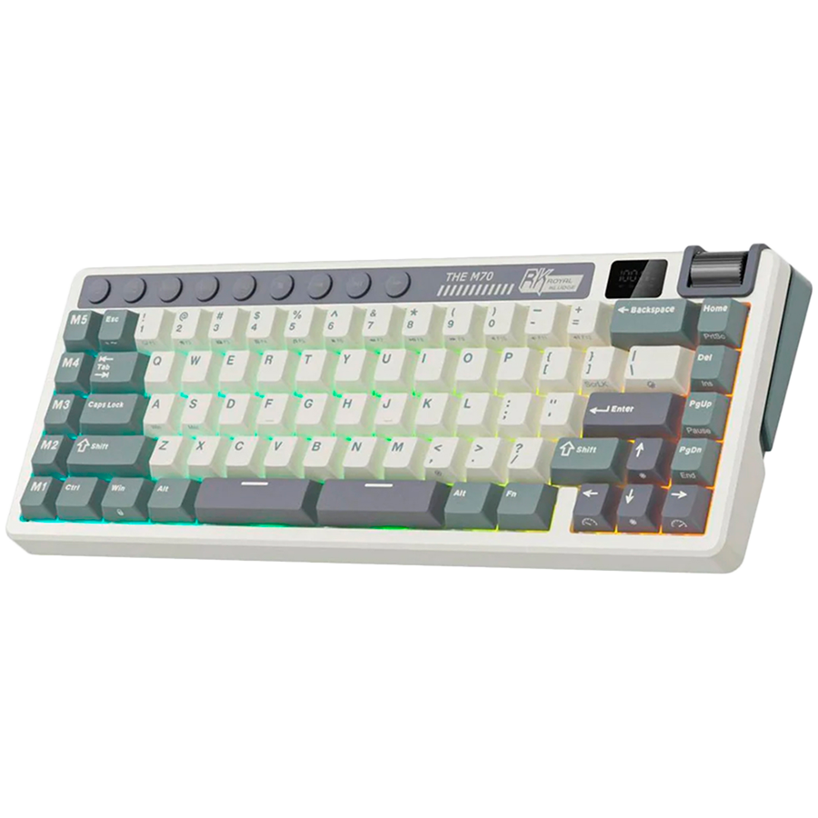 ROYAL KLUDGE RK M70 Cyan Purple Gaming Keyboard Cream switch [2]