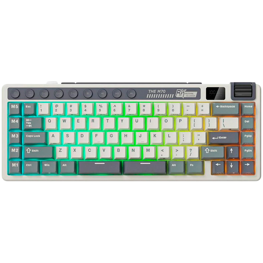 ROYAL KLUDGE RK M70 Cyan Purple Gaming Keyboard Cream switch [1]