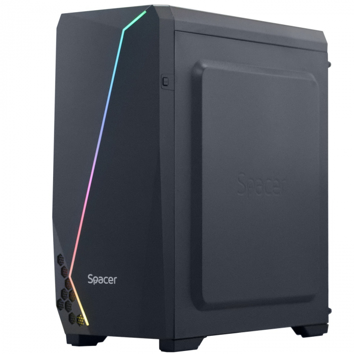 Carcasa SPACER FLASH, Mid-Tower, fara sursa, ATX, Black [4]