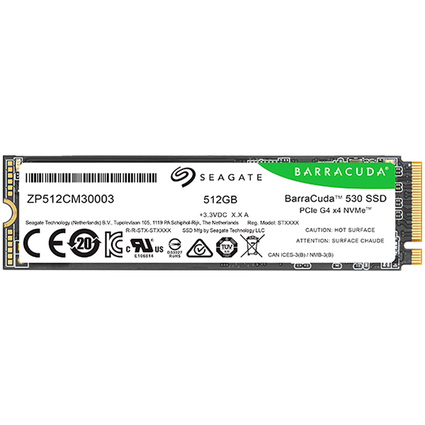 SSD SEAGATE BarraCuda 530 512GB M.2 2280-S2 PCIe Gen4 x4 NVMe 2.0, Read/Write: 7200/4300 MBps, TBW 300 [1]