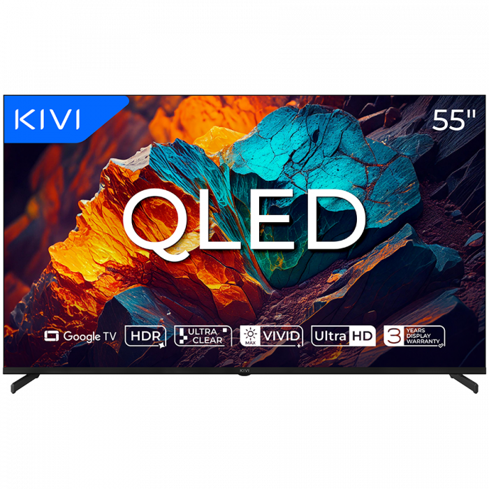 TV KIVI 55U720QB 55'' QLED 4K Google TV, Dolby Audio, Max Vivid, HDMI 2.1 [1]
