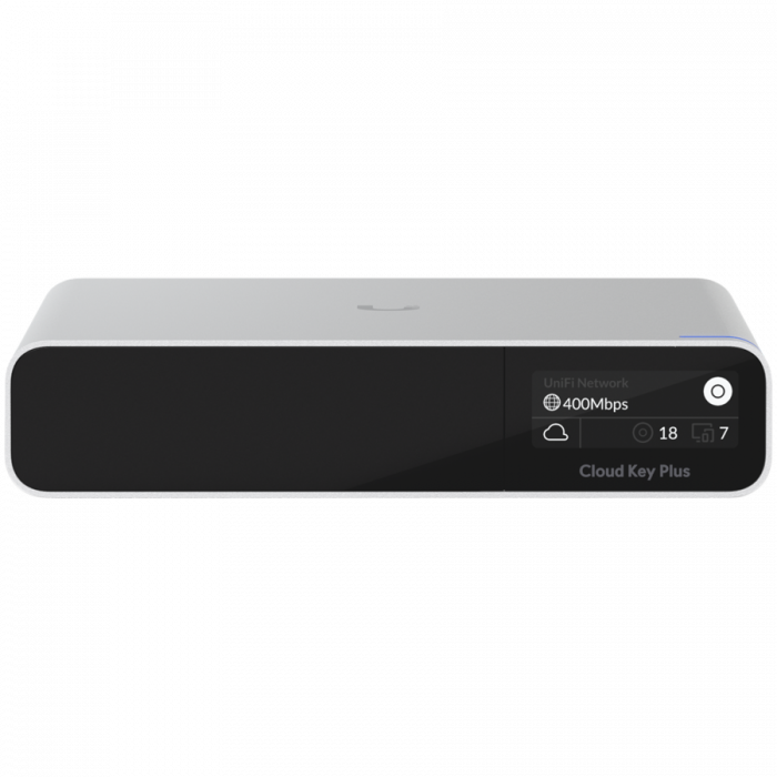 UBIQUITI CloudKey+; Pre-installed 1TB HDD; Connect and power using PoE; Optional USB-C power with Quick Charge 2.0/3.0 compliant adapter only; Includes full UniFi application suite for device manageme [1]