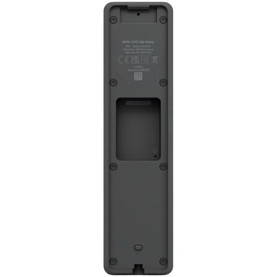 Ubiquiti UVC-G6-Entry All-weather, PoE+ Doorbell with enhanced AI detections, two-way audio, a secondary package camera, and integrated Access Reader capabilities [4]