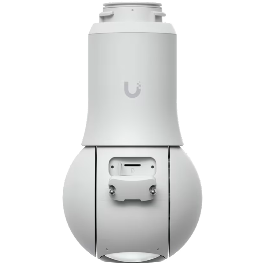 Ubiquiti UVC-G6-PTZ-W All-weather, 4K dual-lens camera with 10x hybrid zoom, 1/1.8" 8MP image sensor, Multi-TOPS AI Engine, and ultra-low latency pan-tilt-zoom control for motion tracking [5]