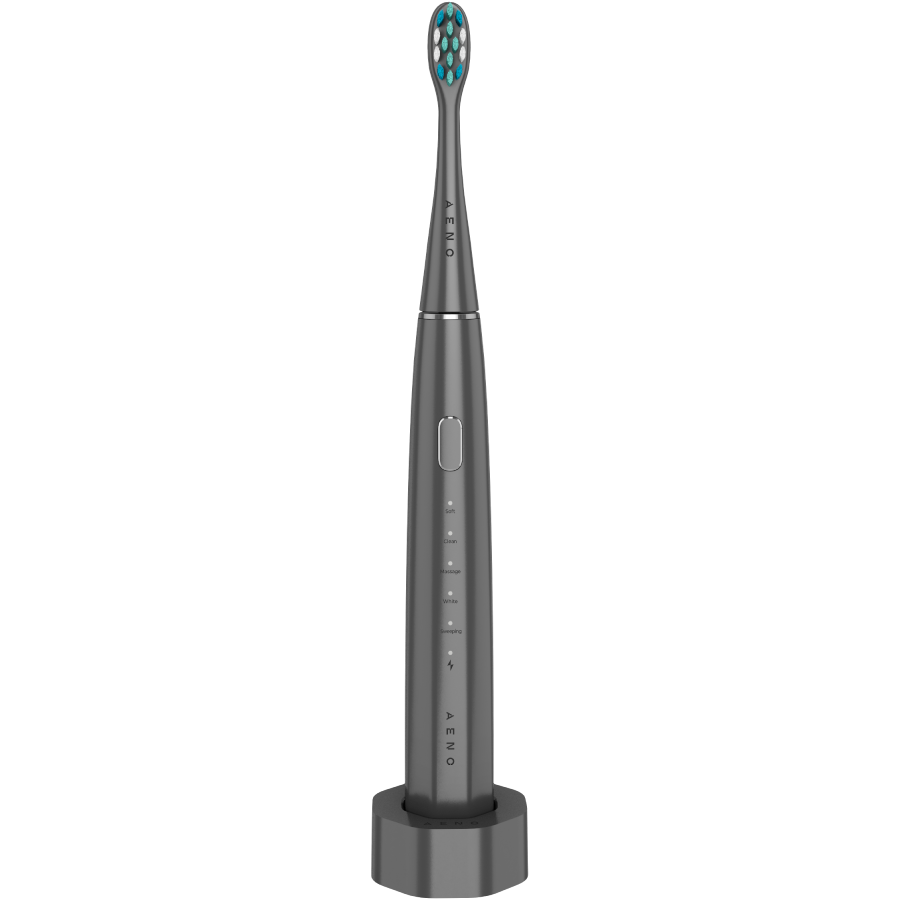 Wireless Tooth Brush, Grey, 3 Brush Heads, 1400mAh, Function: Soft, Clean, Massage, White, Sweep [2]