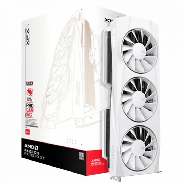 XFX Quicksilver AMD Radeon RX 9070XT White Gaming Edition with 16GB GDDR6 HDMI 3xDP, AMD RDNA 4 [1]