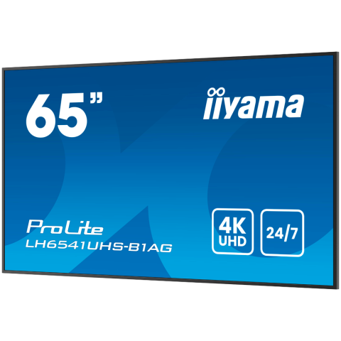 65" 3840x2160, 4K UHD IPS panel, 1% Haze, Landscape and Portrait mode, Speakers 2x 10W , 3x HDMI, 500cd/m2, Media Play USB Port, Control LAN / RS232C, VESA 500x500 -wallmount included [2]