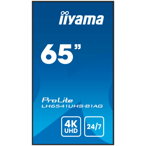 65" 3840x2160, 4K UHD IPS panel, 1% Haze, Landscape and Portrait mode, Speakers 2x 10W , 3x HDMI, 500cd/m2, Media Play USB Port, Control LAN / RS232C, VESA 500x500 -wallmount included [1]