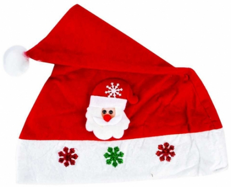 Stickere decorative - Caciula Mos Craciun cu capul lui Mos Craciun