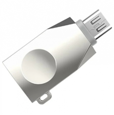 Adaptoare telefon mobil - Adaptor Hoco OTG UA10, USB la MicroUSB, Argintiu