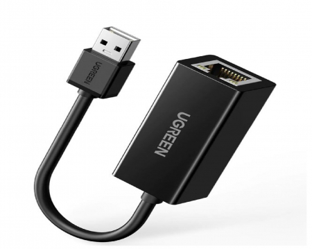 Adaptoare - ADAPTOR RETEA Ugreen, "CR110" USB 2.0 to RJ-45 10/100 Mbps Adapter, LED, negru