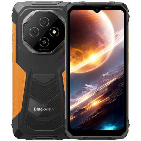 Telefoane Mobile - Blackview FORT1 LTE 6.56-inch HD+ 1612x720 90Hz 6+256GB Unisoc T615 Octa-Core 1.8GHz 8MP Front 16+2MP Rear NFC MIL-STD-810H 10000mAh Fingerprint Android 15 Orange