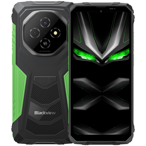 Telefoane Mobile - Blackview FORT1 LTE 6.56-inch HD+ 1612x720 90Hz 6+256GB Unisoc T615 Octa-Core 1.8GHz 8MP Front 16+2MP Rear NFC MIL-STD-810H 10000mAh Fingerprint Android 15 Green