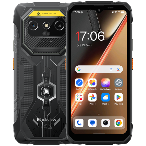 Telefoane Mobile - Blackview ROCK 1 Pro LTE 6.56-inch HD+ 1612x720 90Hz 8+256GB MT Helio G81 Octa-Core 2.0GHz 13MP Front 16+20MP Rear BARCODE SCANER NFC MIL-STD-810H 15000mAh Fingerprint Android 16 Black