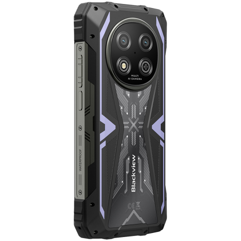 Blackview ROCK 2 5G 6.67-inch HD+ 1640x720 120Hz 12+256GB Unosoc T8100 Octa-Core 2.2GHz 13MP Front 16MP Rear NFC FG MIL-STD-810H 15000mAh Fingerprint Android 16 Purple [6]