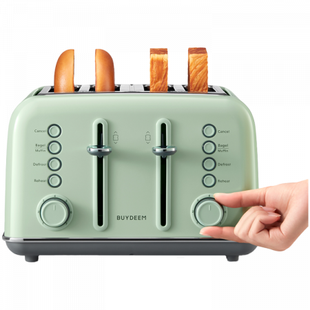 BUYDEEM 4 Slice Toaster, model DT640E, color Cozy Greenish, EU [7]