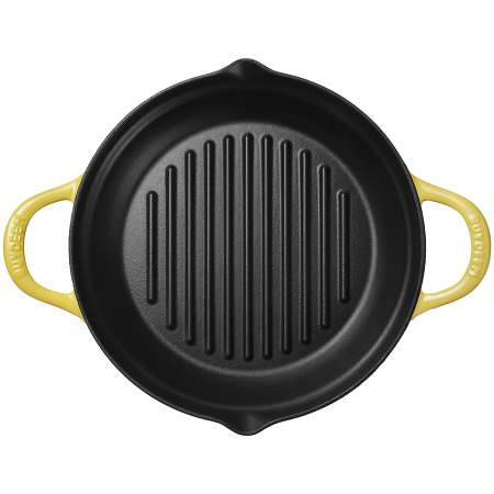 BUYDEEM Enameled Cast Iron Grill Pan 26 cm, model CP553, color Mellow Yellow [3]