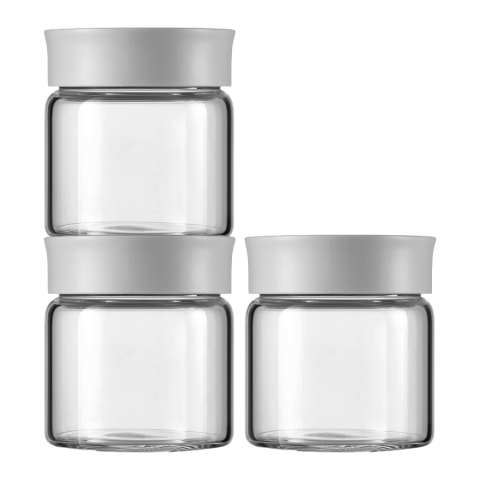 Desktop PC & Componente - BUYDEEM Glass storage box 200ml x3, model CS1001, color Nordic Grey