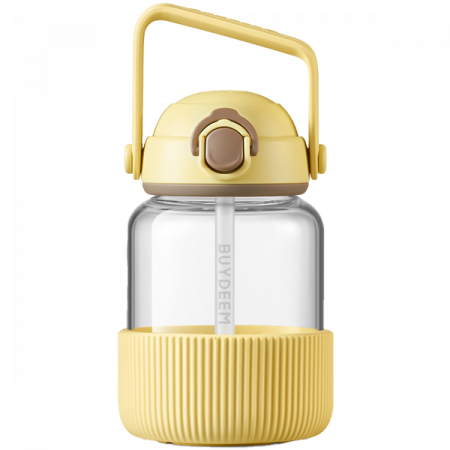 Desktop PC & Componente - BUYDEEM Pop-Up Straw Glass Bottle 800 ml, model DG78, color Mellow Yellow